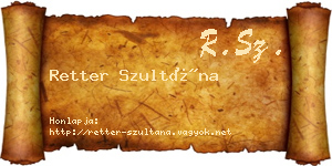 Retter Szultána névjegykártya